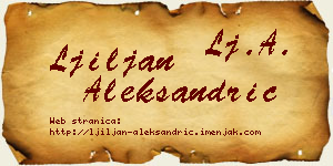 Ljiljan Aleksandrić vizit kartica